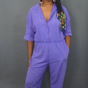 Purple, Vintage Coverall Jumpsuit